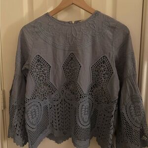 Altar'd State Blue Lace Blouse
